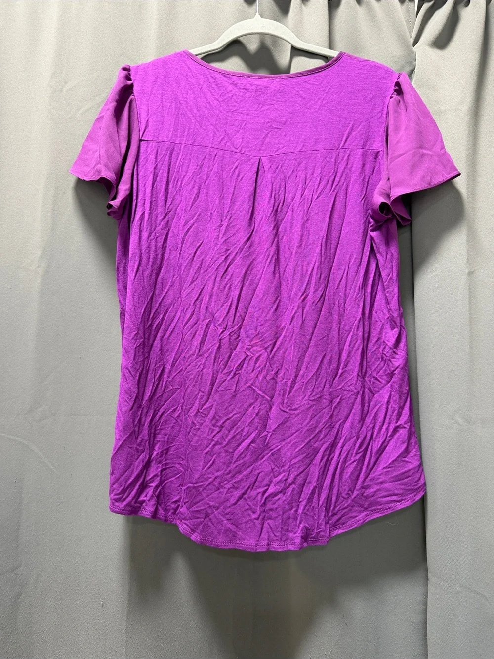 FORTUNE + IVY Wallingford Keyhole Blouse Purple - L - Picture 7 of 12